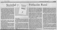 Sociedad y población rural