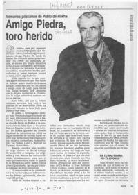 Amigo piedra, toro herido  [artículo] Marcelo Mendoza Prado.