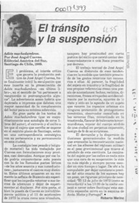 El tránsito y la suspensión  [artículo] Roberto Merino.