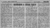 Recordando a Jenaro Prieto  [artículo] Sir.