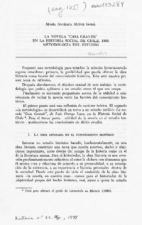 La novela "Casa grande" en la historia social de Chile, 1900  [artículo] María Angélica Muñoz Gomá.