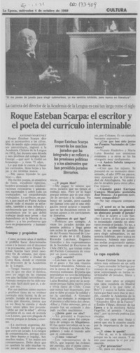 Roque Esteban Scarpa, el escritor y el poeta del currículo interminable