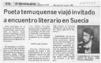 Poeta temuquense viajó invitado a encuentro literario en Suecia