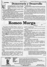 Romeo Murga  [artículo] F. Molina A.
