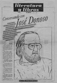 Conversando con José Donoso  [artículo] Carlos Olivárez.