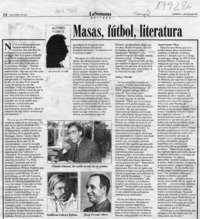 Masas, fútbol, literatura  [artículo] Luis Sánchez Latorre.