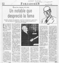 Un Notable que despreció la fama  [artículo].