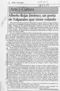 Alberto Rojas Jiménez, un poeta de Valparaíso que viene volando