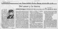 Del amor y la tierra  [artículo] Marino Muñoz Lagos.