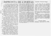 Impronta de 4 poetas  [artículo] Gonzalo Drago.