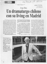 Un dramaturgo chileno con su living en Madrid