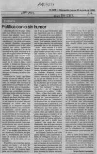Poltica con o sin humor  [artículo] Sergio Ramón Fuentealba.
