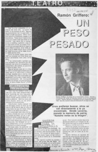 Ramón Griffero, un peso pesado  [artículo].