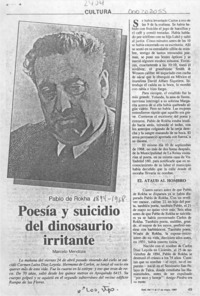 Poesía y suicidio del dinosaurio irritante