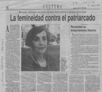 La Femineidad contra el patriarcado  [artículo].