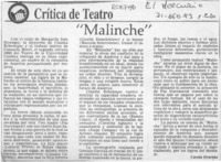 "Malinche"  [artículo] Carola Oyarzún.