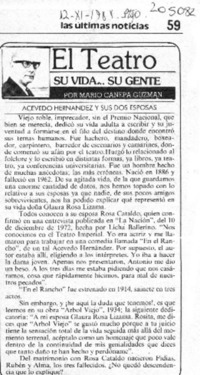 Acevedo Hernández y sus dos esposas  [artículo] Mario Cánepa Guzmán.