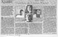 Visiones de cuatro poetas  [artículo] Tomás Harris.