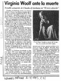 Virginia Woolf ante la muerte