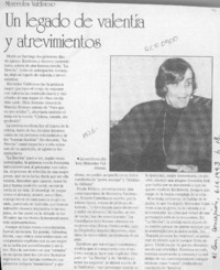 Un Legado de valentía y atrevimientos  [artículo].