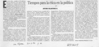 Tiempos para la ética en la política  [artículo] Arturo Volantines R.