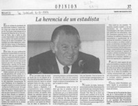 La herencia de un estadista  [artículo] Mario Mosquera Ruiz.