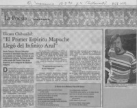 "El primer espíritu mapuche llegó del infinito azul"  [artículo] Pedro Pablo Guerrero.