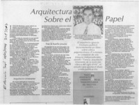 Arquitectura sobre el papel  [artículo] Daniela Krauss von Harper.