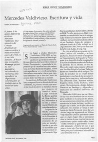 Mercedes Valdivieso. Escritura y vida  [artículo] Sonia Montecino.