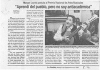 "Aprendí del pueblo, pero no soy antiacadémica"  [artículo] David Ponce.