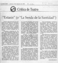 "Extasis" (o "La senda de la santidad")  [artículo] Carola Oyarzún L.