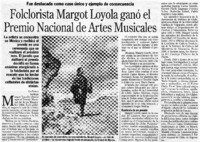 Folclorista Margot Loyola ganó el Premio Nacional de Artes Musicales