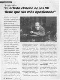 "El artista chileno de los 90 tiene que ser más apasionado"  [artículo] René Naranjo S.