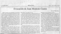 Evocación de Juan Modesto Castro  [artículo] Luis Merino Reyes.