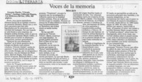 Voces de la memoria  [artículo] Mariano Aguirre.