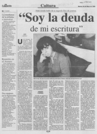 "Soy la deuda de mi escritura"