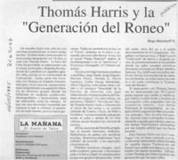 Tomás Harris y la "Generación del roneo"  [artículo] Hugo Metzdorff N.