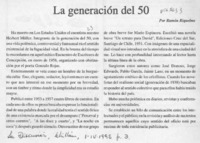 La generación del 50  [artículo] Ramón Riquelme.