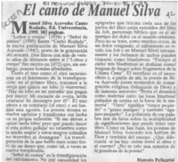 El canto de Manuel Silva  [artículo] Marcelo Pellegrini.