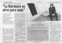 "La literatura no sirve para nada"