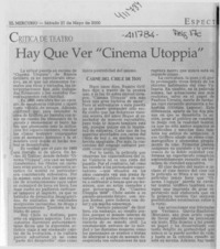 Hay que ver "Cinema utoppia"