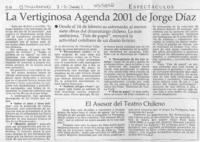 La Vertiginosa agenda 2001 de Jorge Díaz  [artículo]