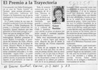 El Premio a la Trayectoria  [artículo] Gabriela Suárez Bastidas