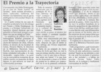 El Premio a la Trayectoria  [artículo] Gabriela Suárez Bastidas