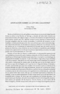 Anotación sobre la ley del gallinero