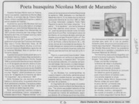 Poeta huasquina Nicolasa Montt de Marambio