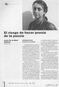 El riesgo de hacer poesía de la poesía  [artículo]