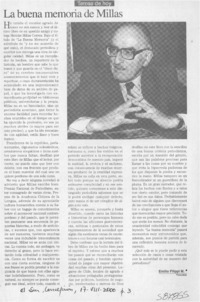 La buena memoria de Millas  [artículo] Emilio Filippi M.