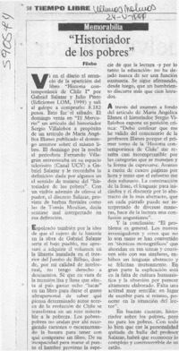 "Historiador de los pobres"  [artículo] Filebo