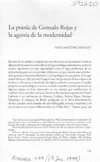 La poesía de Gonzalo Rojas y la agonía de la modernidad  [artículo] Felix Martínez Bonati